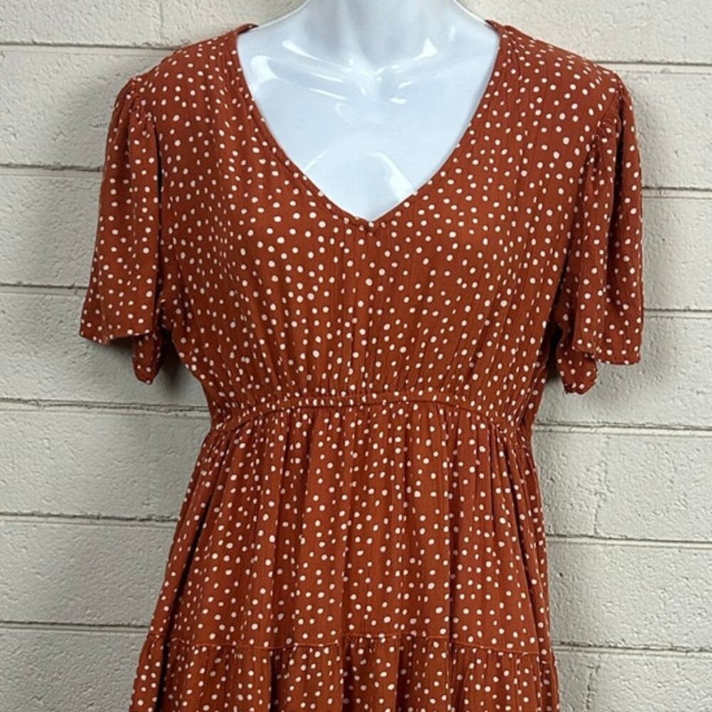 Angie Polka Dot Brown Dress size L - Picture 8 of 8